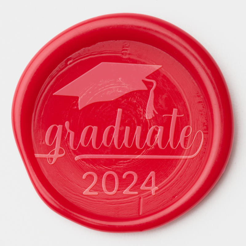 Elegant Graduate Cap Class Year Wax Seal Stickers