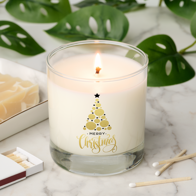 Modern Gold Christmas Tree Scented Candle