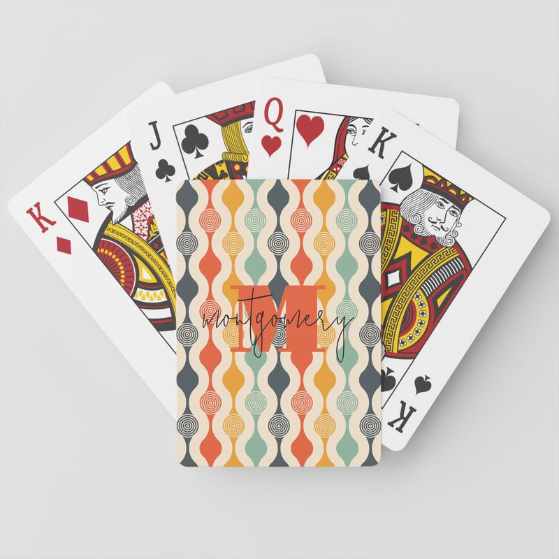 Retro Groovy Mod Pattern Playing Cards