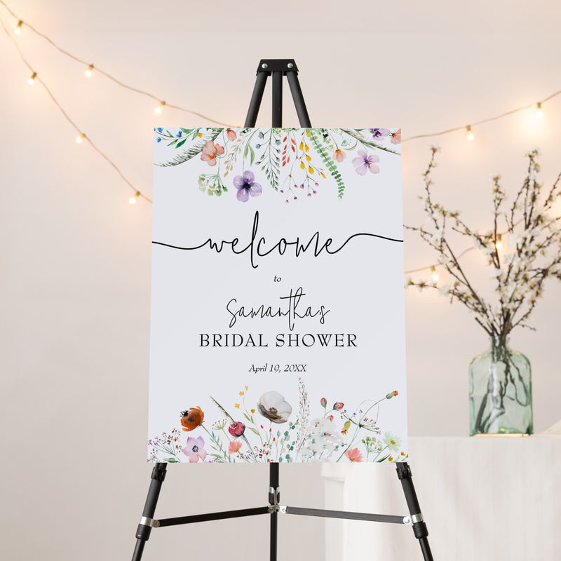 Wildflower Bridal Shower Welcome Sign Foam Board