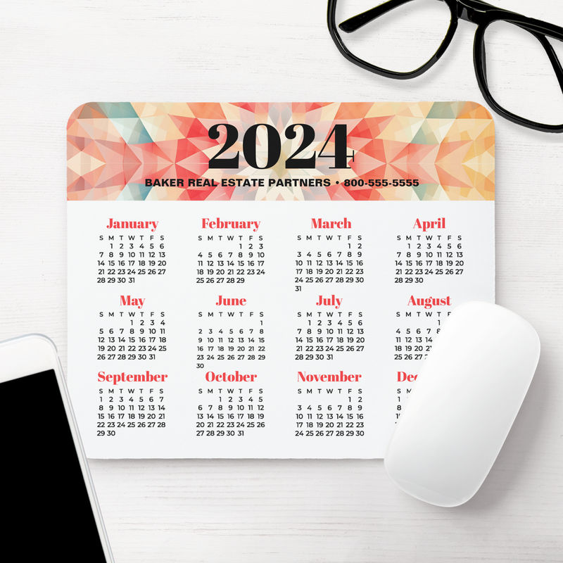2024 Business Promotion Calendar Mouse Pad