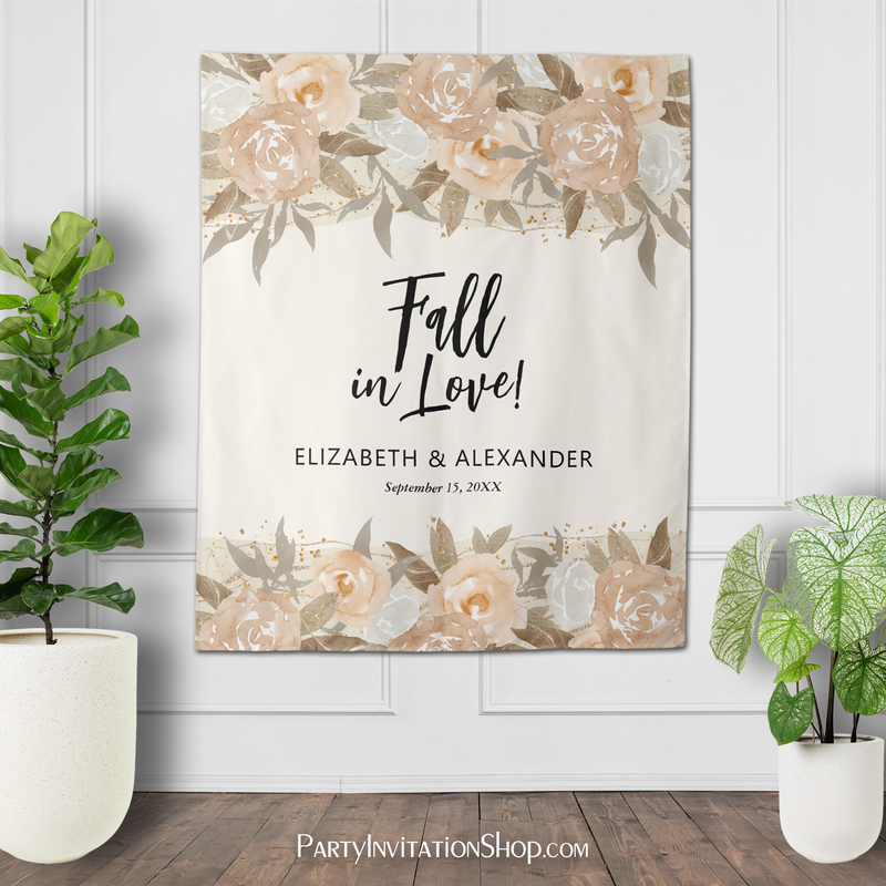 Autumn Flowers Wedding Shower Tapestry
