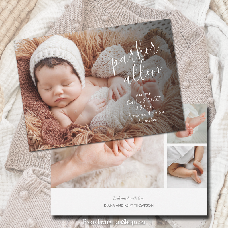 Baby Photo Collage Birth Announcements