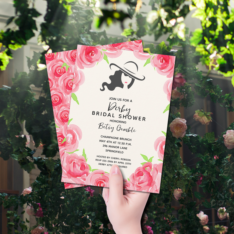 Derby Roses Bridal Shower Invitations