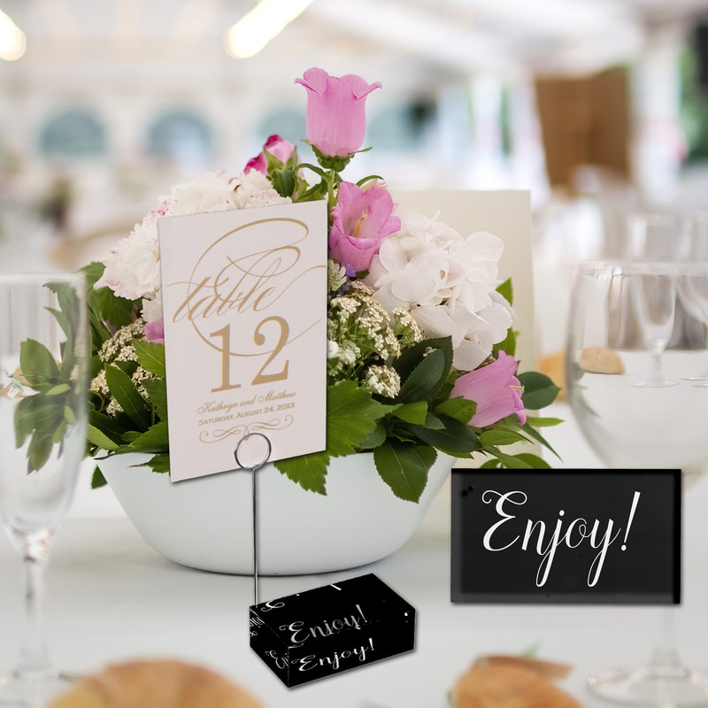 Black and White Place Card - Table Number Holder