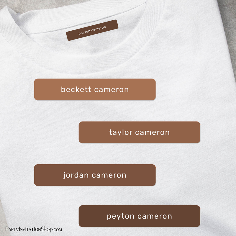 Brown Name Iron On Cool Clothing Labels