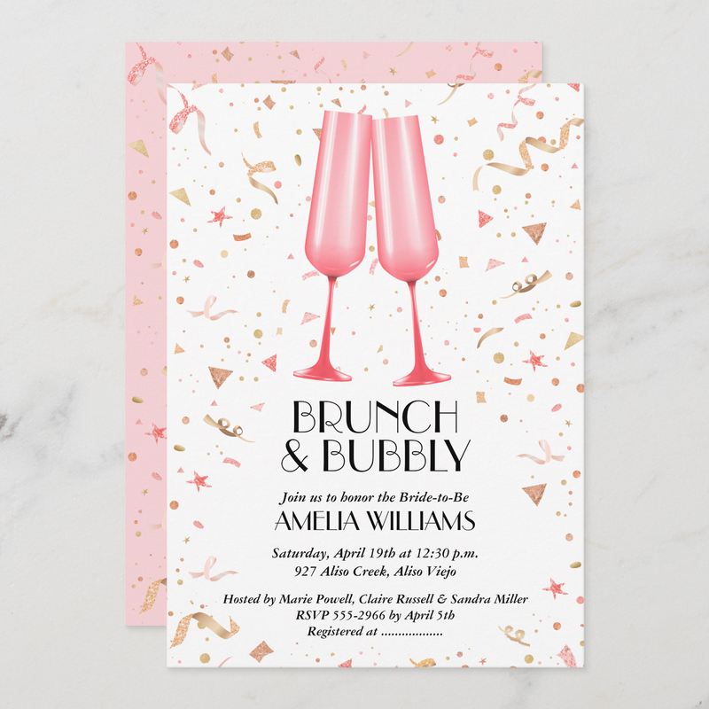 Brunch and Bubby Bridal Shower Pink Champagne