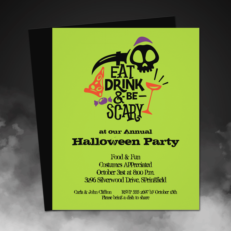 Budget Eat Drink and Be Scary Halloween Flyer