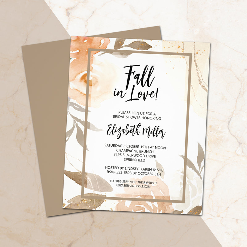 Budget Fall in Love Bridal Shower Flyer