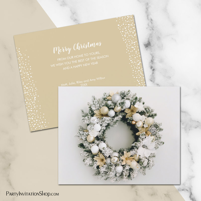 Budget Christmas Wreath Folded Holiday Cards
