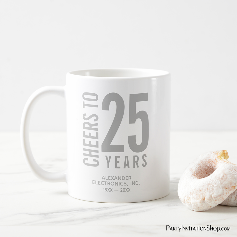 Cheers to 25 Years Business Anniversary Coffee Mug