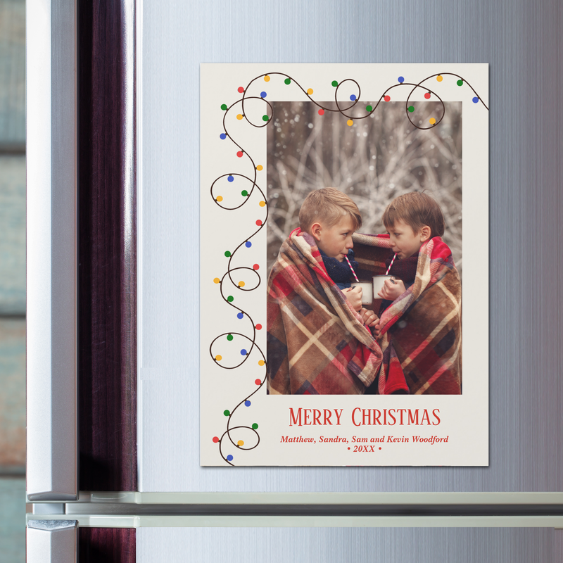 Christmas Light Strand Photo Magnetic Cards