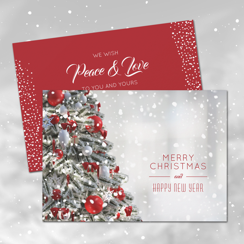 Elegant Christmas Tree Flat Holiday Cards