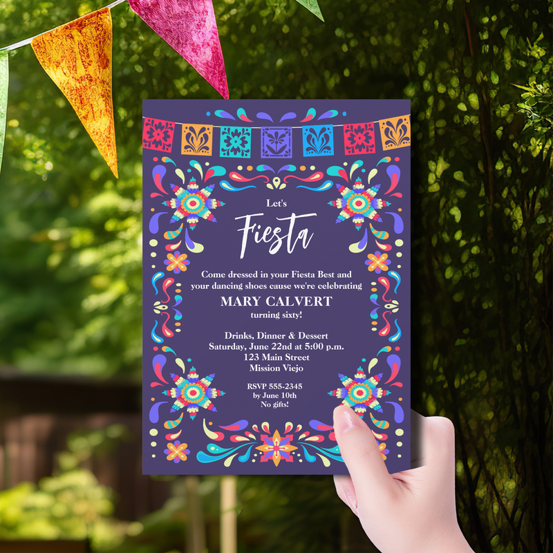Mexican Fiesta Cinco de Mayo Birthday Party Invitations
