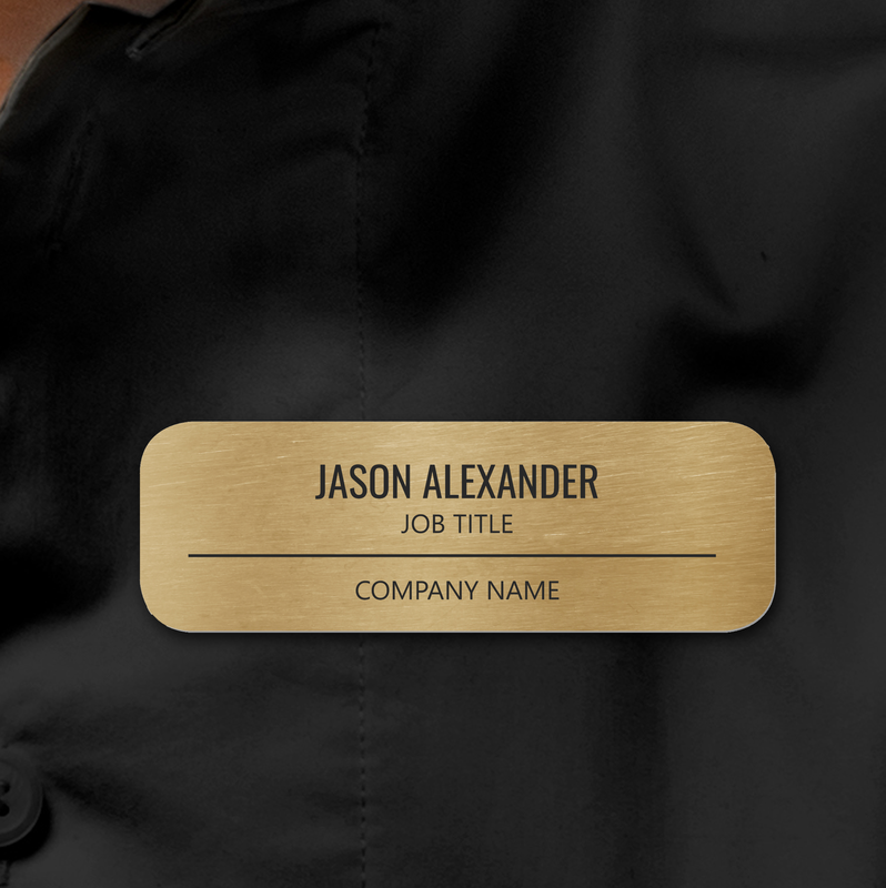 Corporate Professional Employee Faux Gold Name Tag