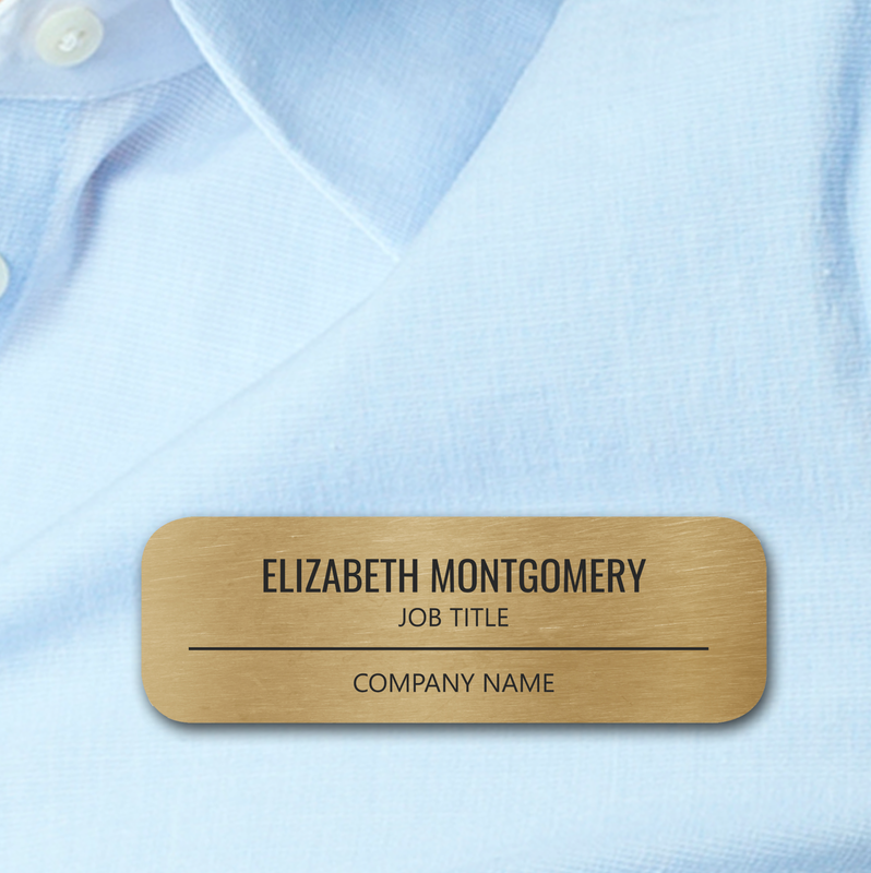 Corporate Professional Employee Faux Gold Name Tag