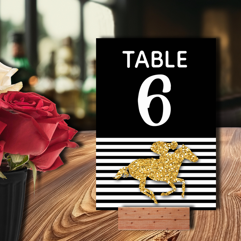 Gold Race Horse Derby Bridal Shower Table Numbers