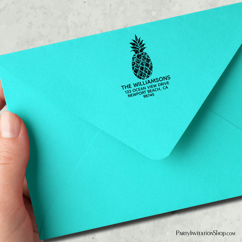 Family Name Pineapple Return Address Self-inking Stamp