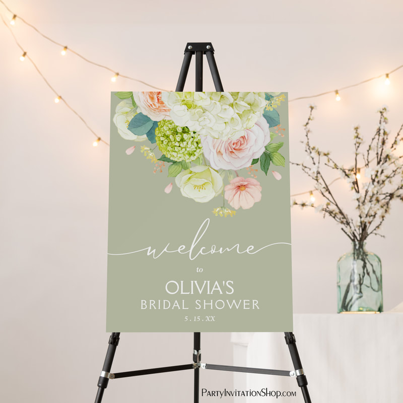 Watercolor Floral Bridal Shower Welcome Foam Board