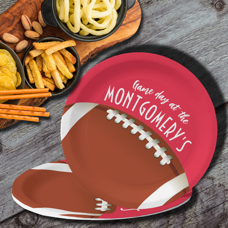 Football Game Day Red Paper Plates