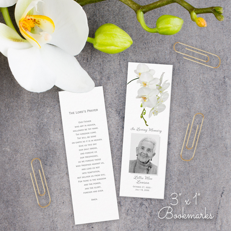 Simple Funeral Memorial Prayer Photo Bookmark Cards 3