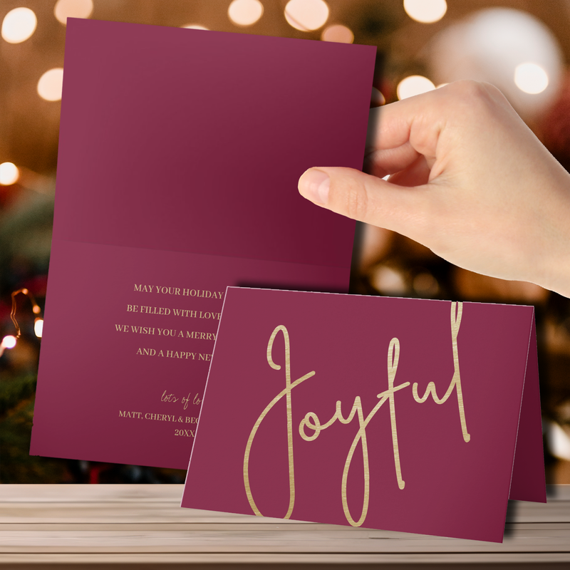 Joyful Folded Holiday Greeting Cards