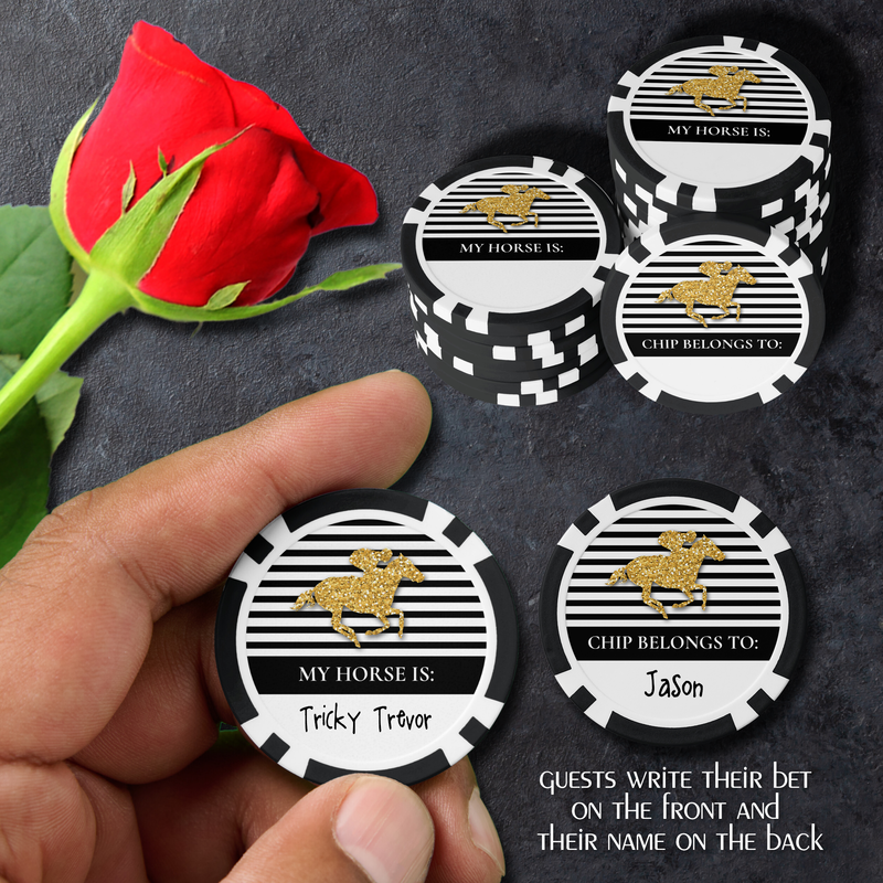 Gold Racehorse Derby Day Poker Chips