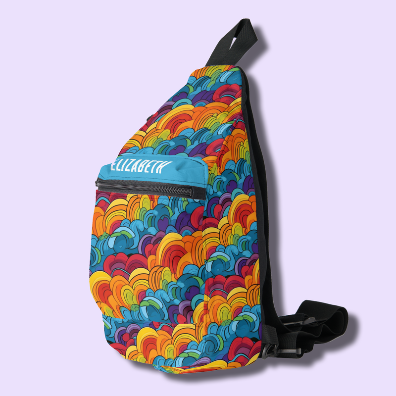 Groovy Colorful Clouds Sling Bag