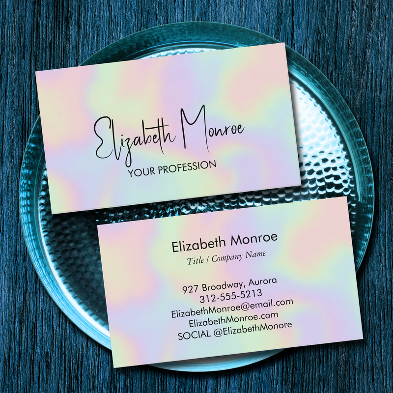 Holographic Opal Gemstone Business Cards