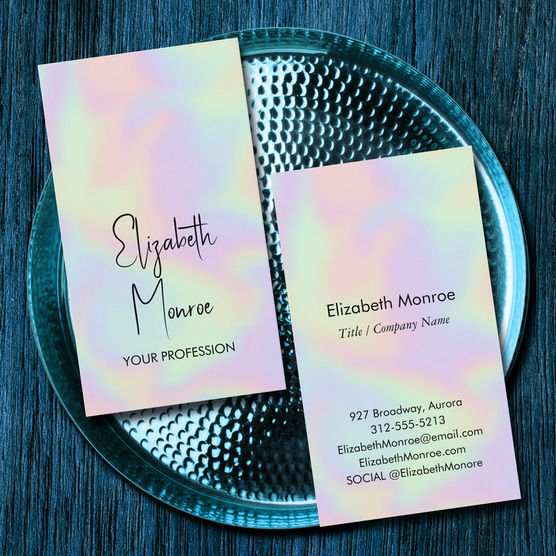 Holographic Opal Gemstone Business Cards