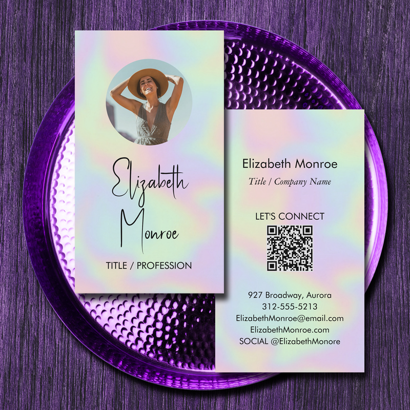 Holographic Photo QR Code Business Cards
