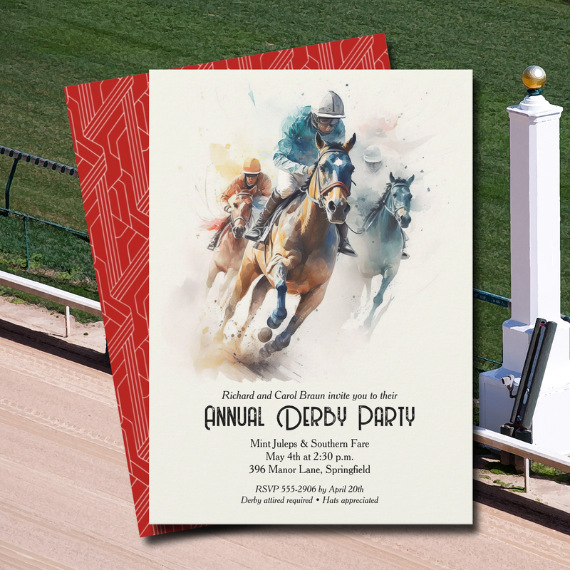 Race Horses Derby Party Invitations