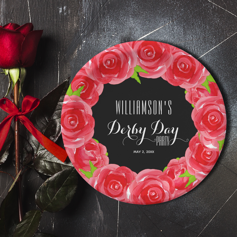 Kentucky Derby Red Roses Paper Plates