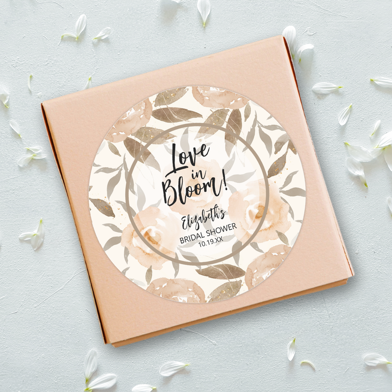 Love in Bloom Rustic Peach Floral Classic Round Stickers