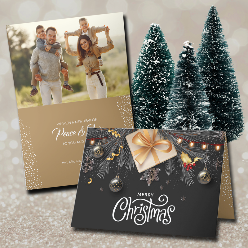 Merry Christmas Folded Photo Holiday Cards