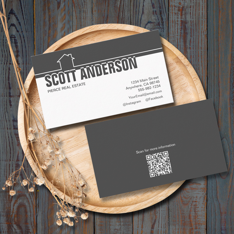Modern Charcoal and White Business Cards