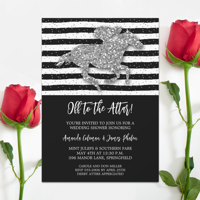 Off to the Altar Derby Wedding Shower Invitations