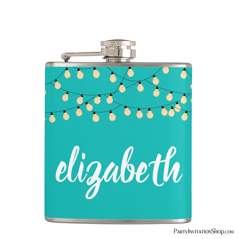 Personalized Turquoise Flask
