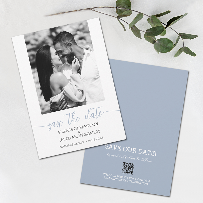 Photo Wedding Dusty Blue Save The Date