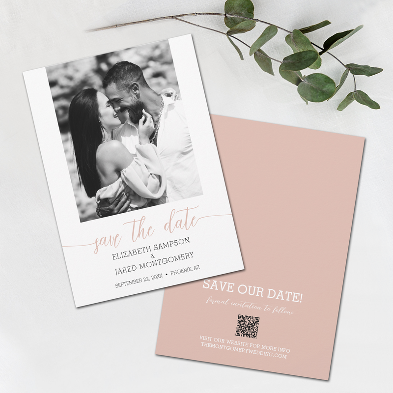 Photo Wedding Dusty Pink Save The Date