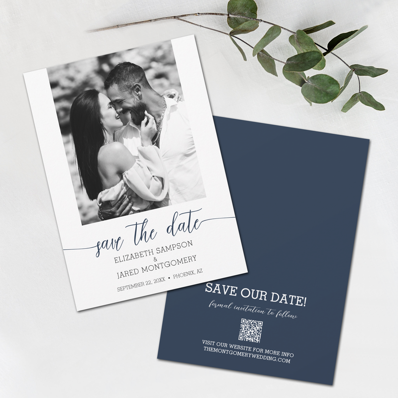 Photo Wedding Navy Blue Save The Date