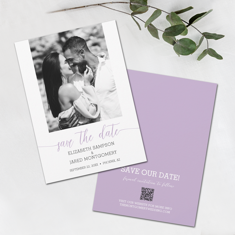 Photo Wedding Lavender Save The Date Cards