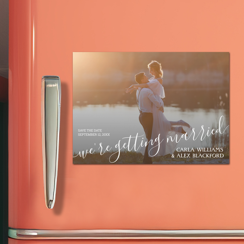 Elegant Wedding Photo Save the Date Magnetic Cards