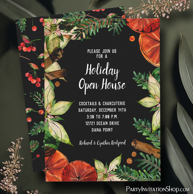 Christmas Floral Charcuterie Invitations