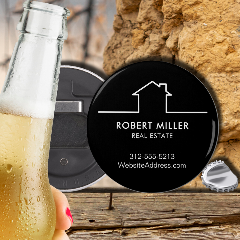 Realtor - Real Estate Promotion Black Bottle Opener