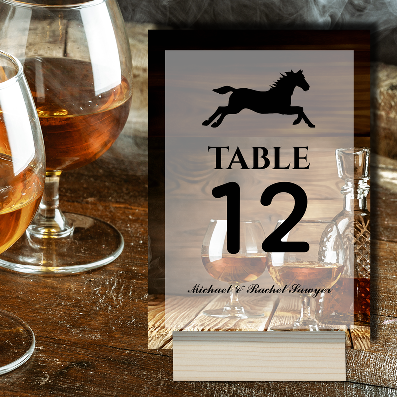 Rustic Bourbon Derby Horse Racing Party Table Number Cards