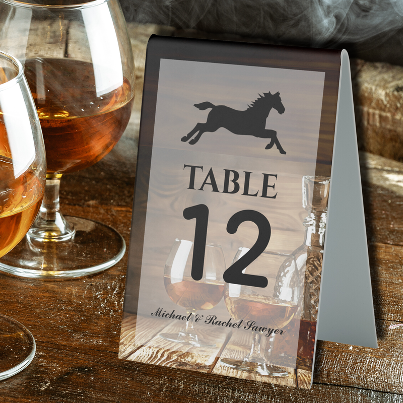 Rustic Bourbon Derby Party Table Tent Sign