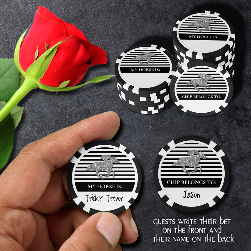 Silver Racehorse Derby Day Poker Chips