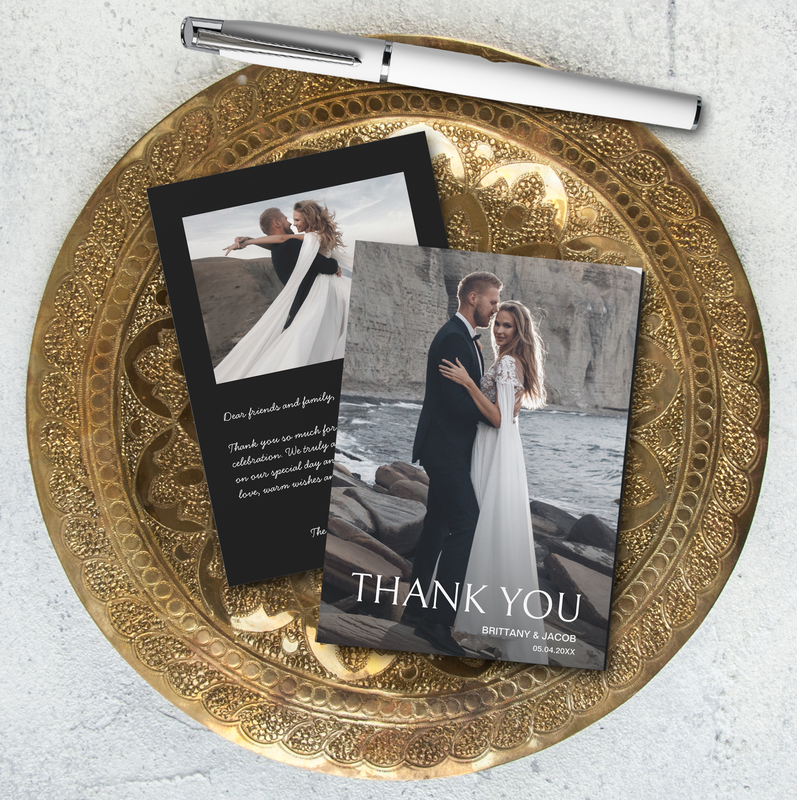 Simple Photo Wedding Thank You Cards