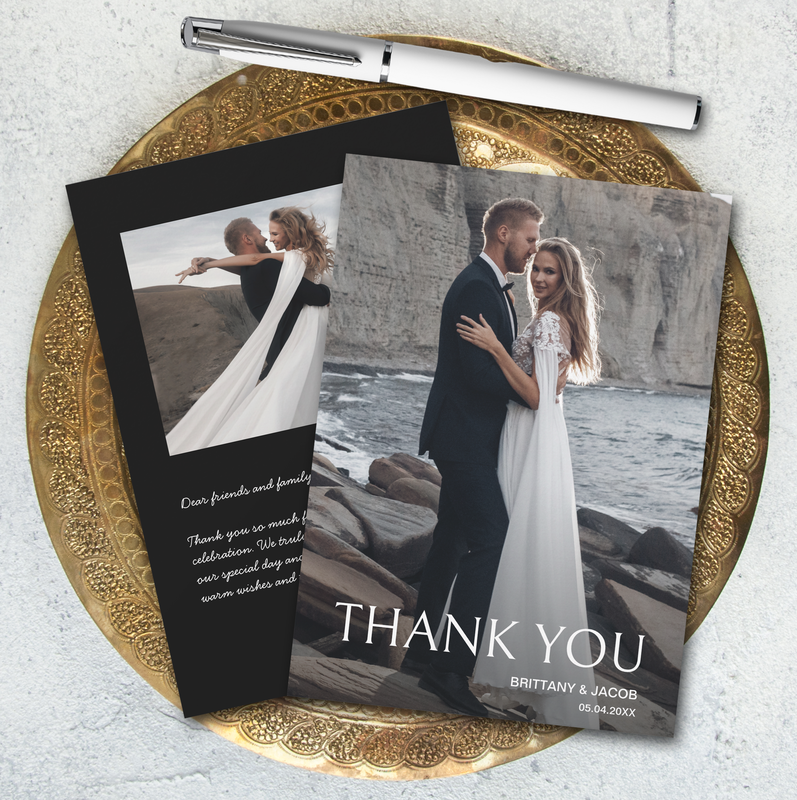 Simple Photo Wedding Thank You Cards